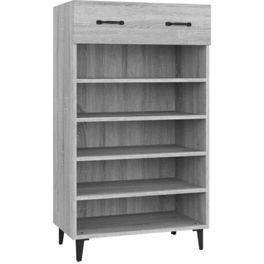 Vidaxl - Shoe Cabinet Grey Sonoma 60x35x105 cm Engineered Wood