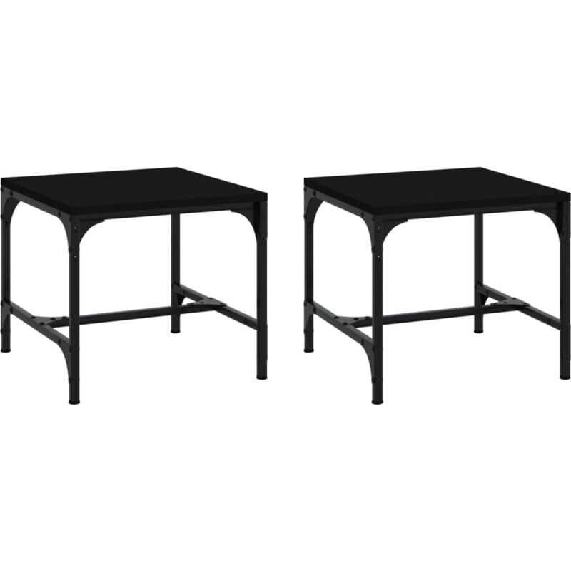 Vidaxl - Side Tables 2 pcs Black 40x40x35 cm Engineered Wood