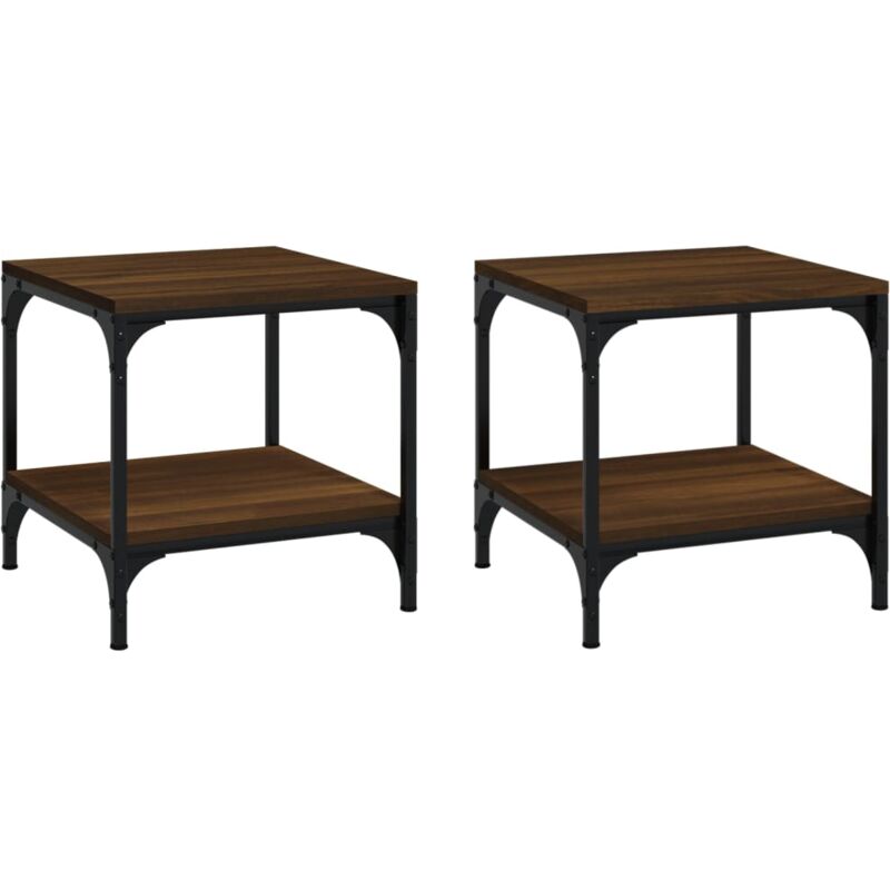 Vidaxl - Side Tables 2 pcs Brown Oak 40x40x40 cm Engineered Wood