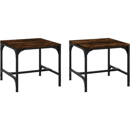 Vidaxl - Side Tables 2 pcs Smoked Oak 40x40x35 cm Engineered Wood