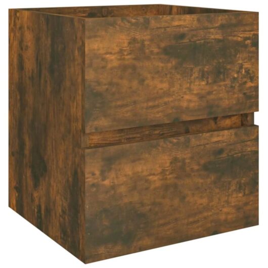 Vidaxl - Sink Cabinet Smoked Oak 41x38.5x45 cm Engineered Wood