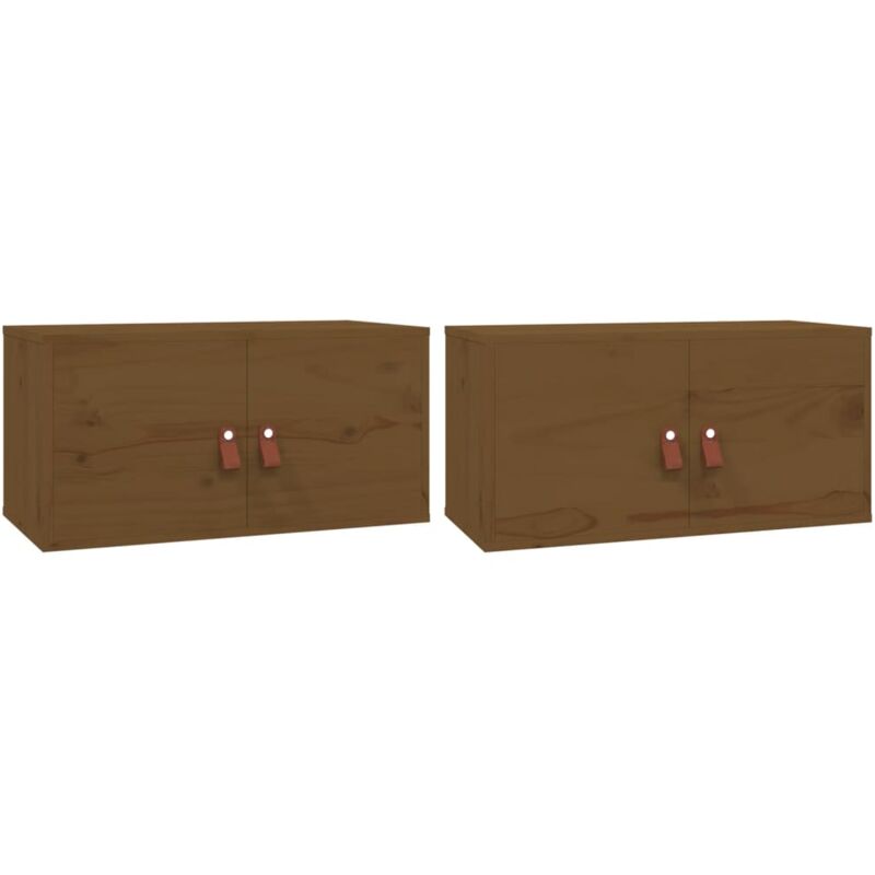 Vidaxl - Wall Cabinets 2 pcs Honey Brown 60x30x30 cm Solid Wood Pine