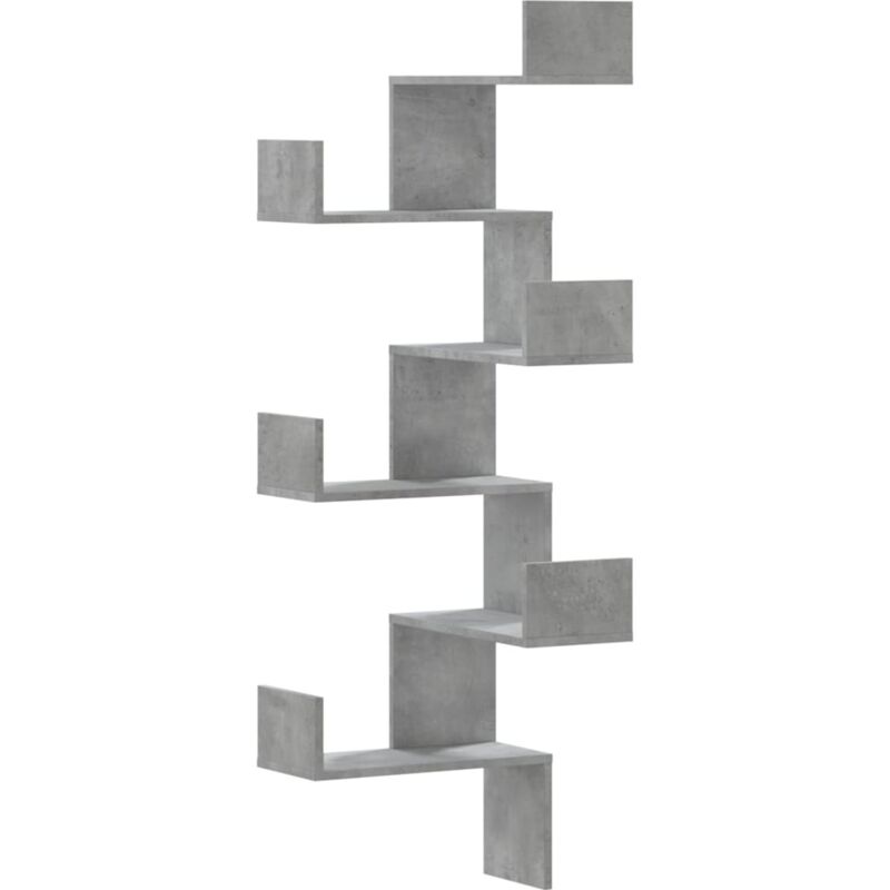 Vidaxl - Wall Corner Shelf Concrete Grey 45x45x147 cm Engineered Wood