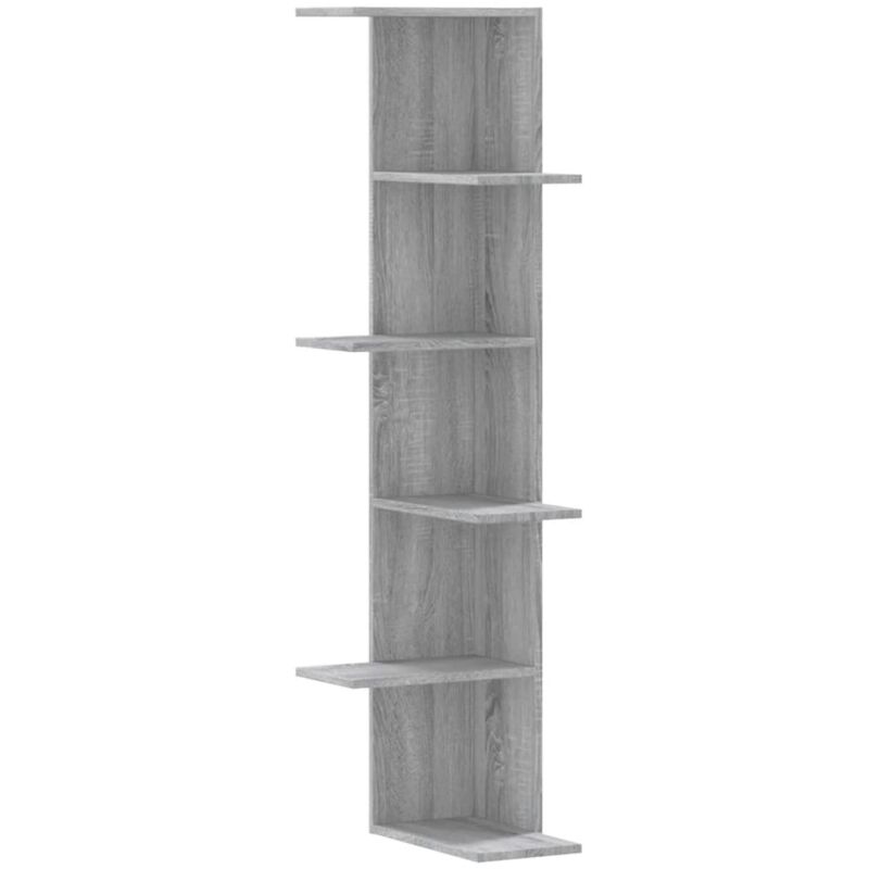 Vidaxl - Wall Corner Shelf Grey Sonoma 36.5x36.5x140 cm Engineered Wood