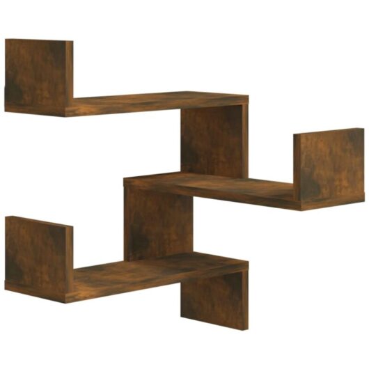 Vidaxl - Wall Corner Shelf Smoked Oak 40x40x50 cm Engineered Wood