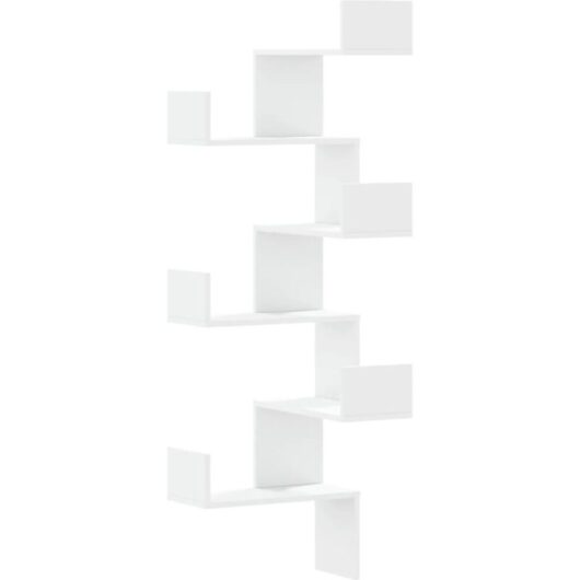 Vidaxl - Wall Corner Shelf White 45x45x147 cm Engineered Wood