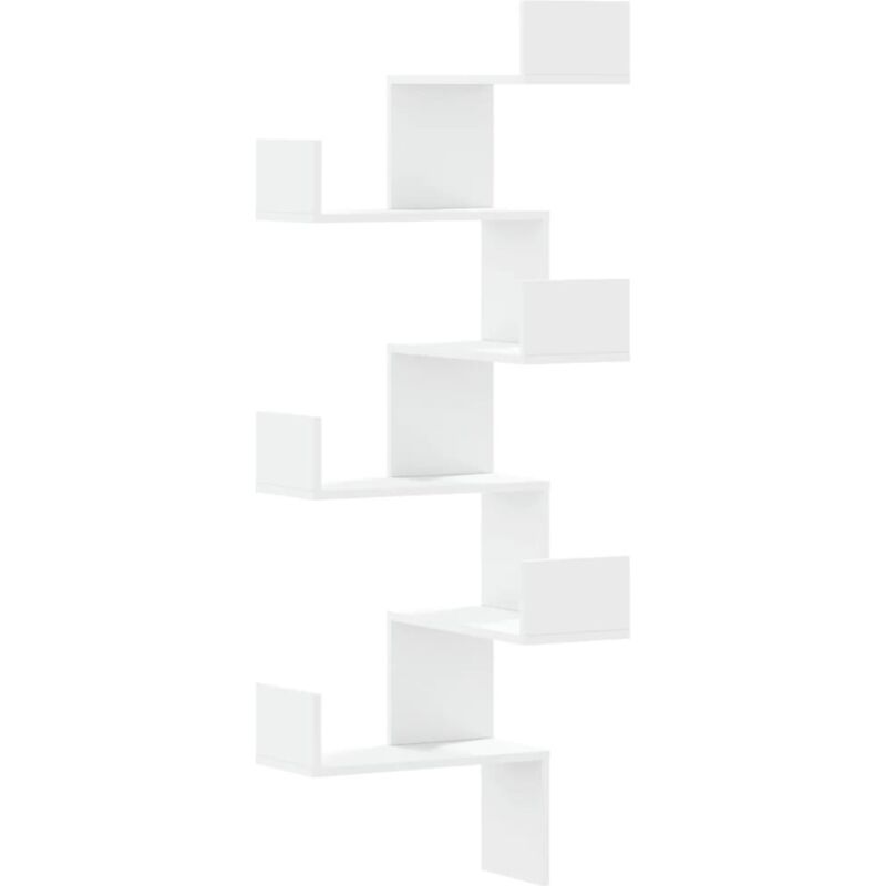 Vidaxl - Wall Corner Shelf White 45x45x147 cm Engineered Wood