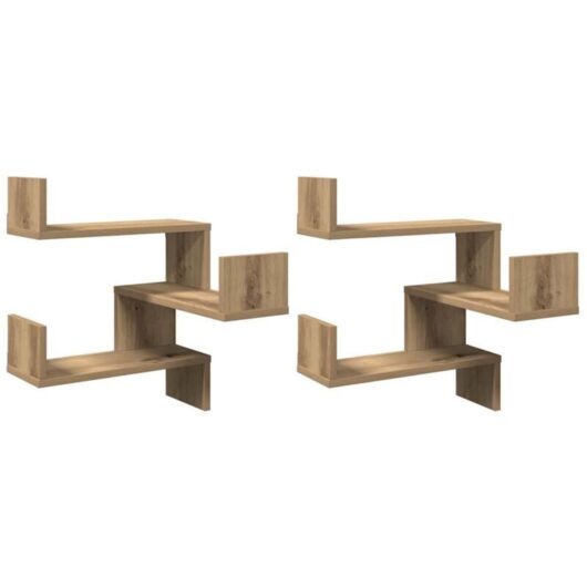 Vidaxl - Wall Corner Shelves 2 pcs Artisan Oak 40x40x49.5 cm Engineered Wood