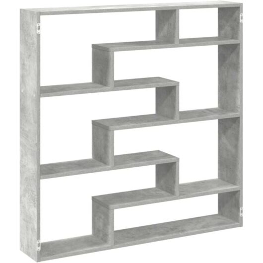 Vidaxl - Wall Cube Shelf 7 Compartments Concrete Grey Engineered Wood