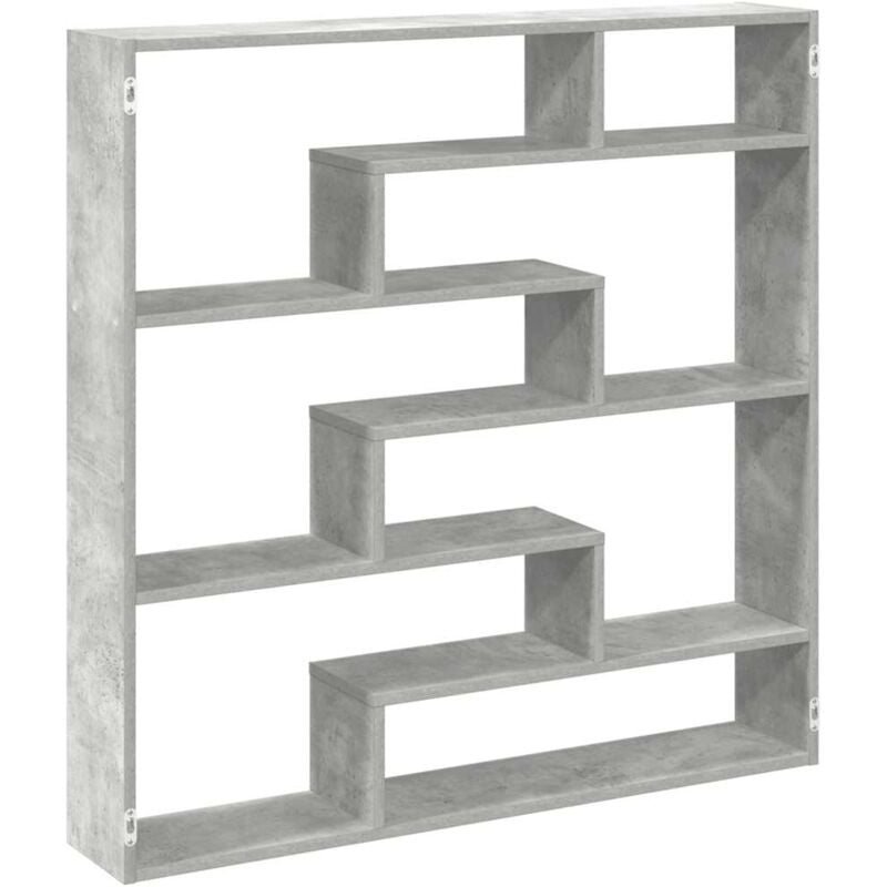 Vidaxl - Wall Cube Shelf 7 Compartments Concrete Grey Engineered Wood