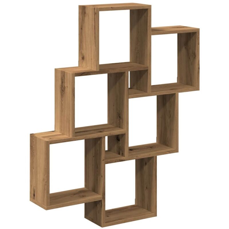 Vidaxl - Wall Cube Shelf Artisan Oak 78x15x93 cm Engineered Wood