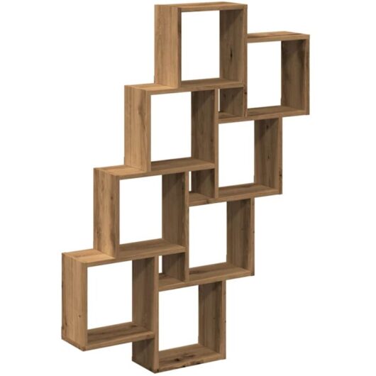 Vidaxl - Wall Cube Shelf Artisan Oak 90x15x119.5 cm Engineered Wood