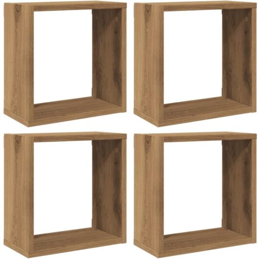 Vidaxl - Wall Cube Shelves 4 pcs Artisan Oak 30x15x30 cm Engineered Wood