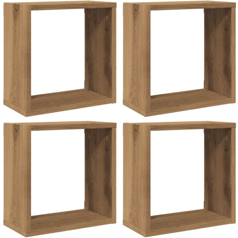 Vidaxl - Wall Cube Shelves 4 pcs Artisan Oak 30x15x30 cm Engineered Wood