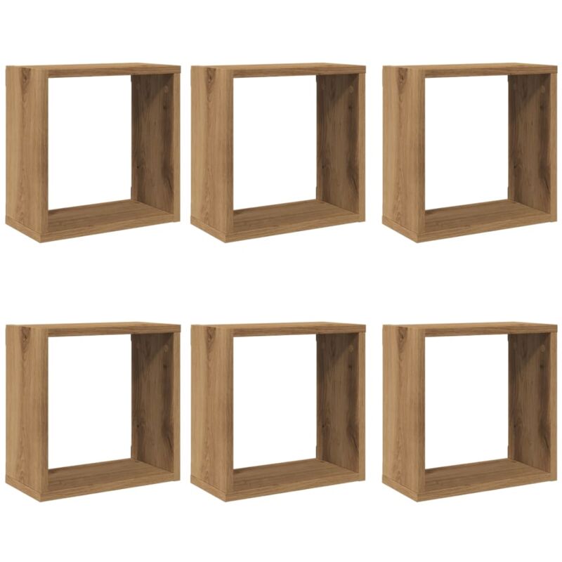 Vidaxl - Wall Cube Shelves 6 pcs Artisan Oak 30x15x30 cm Engineered Wood