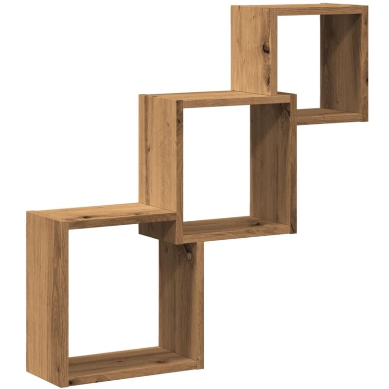 Vidaxl - Wall Cube Shelves Artisan Oak 68x15x68 cm Engineered Wood