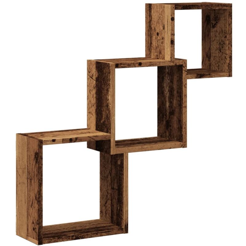 Vidaxl - Wall Cube Shelves Old Wood 68x15x68 cm Engineered Wood