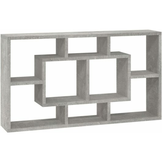 Vidaxl - Wall Display Shelf 8 Compartments Concrete Grey