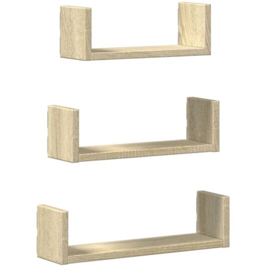 Vidaxl - Wall Shelf 3 pcs Sonoma Oak Engineered Wood