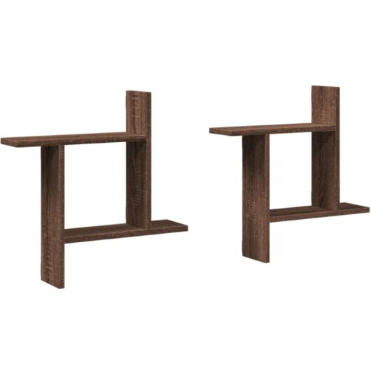 Vidaxl - Wall Shelves 2 pcs Brown Oak 50x12x50 cm Engineered Wood