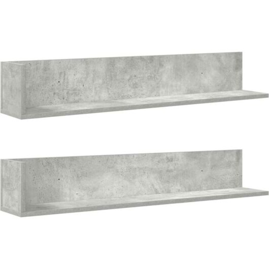 Vidaxl - Wall Shelves 2 pcs Concrete Grey 100x16.5x16.5 cm Engineered Wood