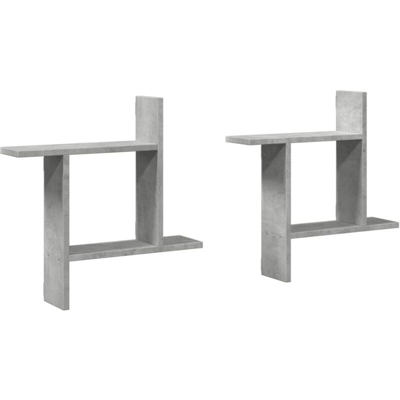 Vidaxl - Wall Shelves 2 pcs Concrete Grey 50x12x50 cm Engineered Wood