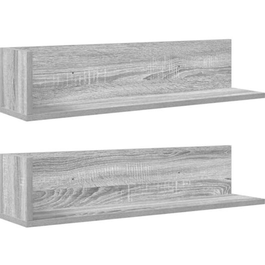 Vidaxl - Wall Shelves 2 pcs Grey Sonoma 75x16.5x16.5 cm Engineered Wood