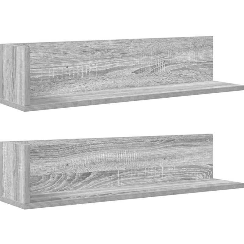 Vidaxl - Wall Shelves 2 pcs Grey Sonoma 75x16.5x16.5 cm Engineered Wood