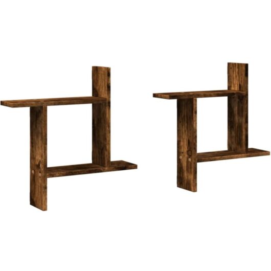 Vidaxl - Wall Shelves 2 pcs Smoked Oak 50x12x50 cm Engineered Wood