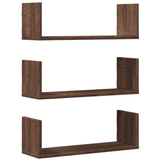 Vidaxl - Wall Shelves 3 pcs Brown Oak 58x18x18 cm Engineered Wood