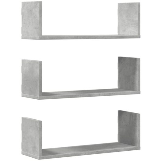 Vidaxl - Wall Shelves 3 pcs Concrete Grey 58x18x18 cm Engineered Wood
