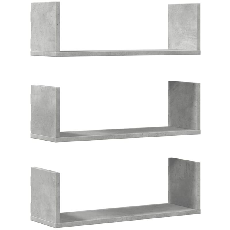 Vidaxl - Wall Shelves 3 pcs Concrete Grey 58x18x18 cm Engineered Wood