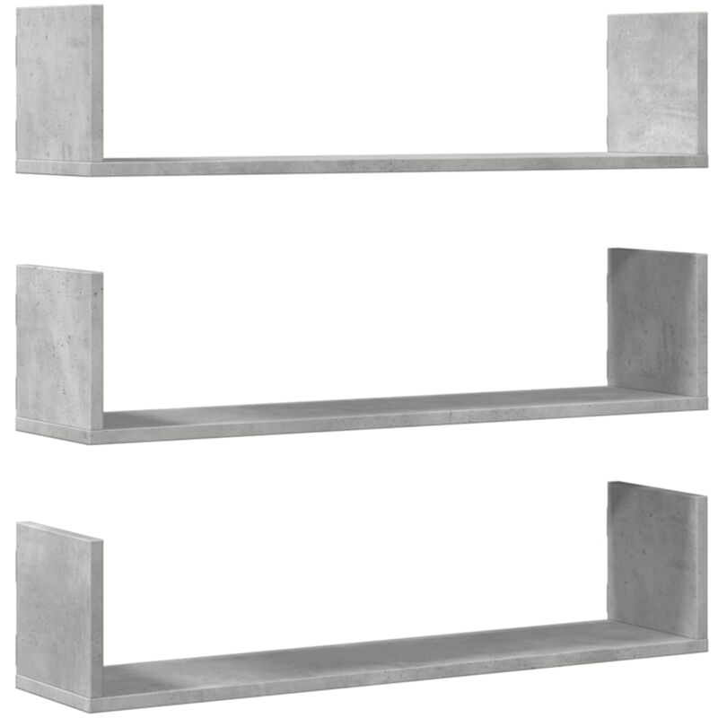 Vidaxl - Wall Shelves 3 pcs Concrete Grey 80x18x18 cm Engineered Wood
