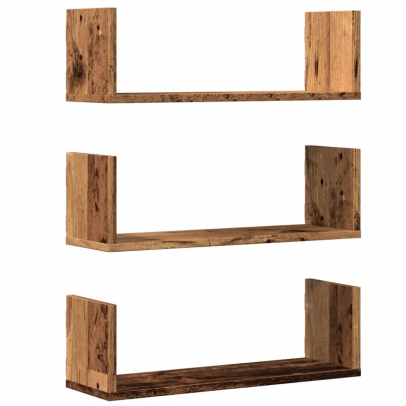 Vidaxl - Wall Shelves 3 pcs Old Wood 58x18x18 cm Engineered Wood