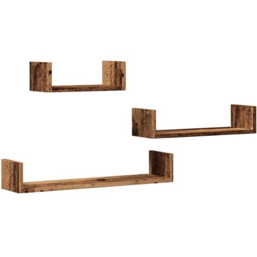 Vidaxl - Wall Shelves 3 pcs Old Wood Engineered Wood