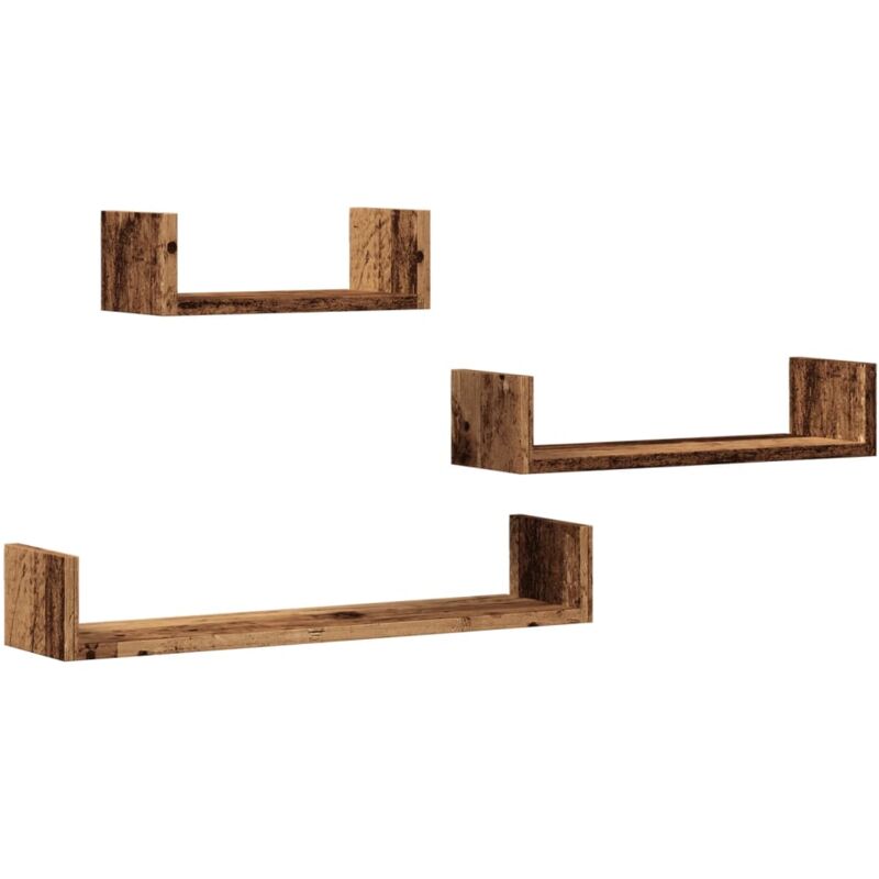 Vidaxl - Wall Shelves 3 pcs Old Wood Engineered Wood