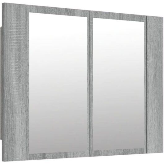 Vidaxl - led Mirror Cabinet Grey Sonoma 60x12x45 cm Engineered Wood