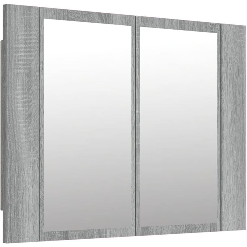 Vidaxl - led Mirror Cabinet Grey Sonoma 60x12x45 cm Engineered Wood