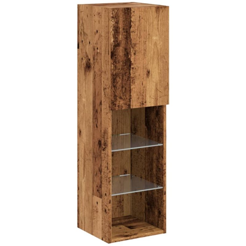 Vidaxl - tv Cabinet with led Lights Old Wood 30.5x30x102 cm