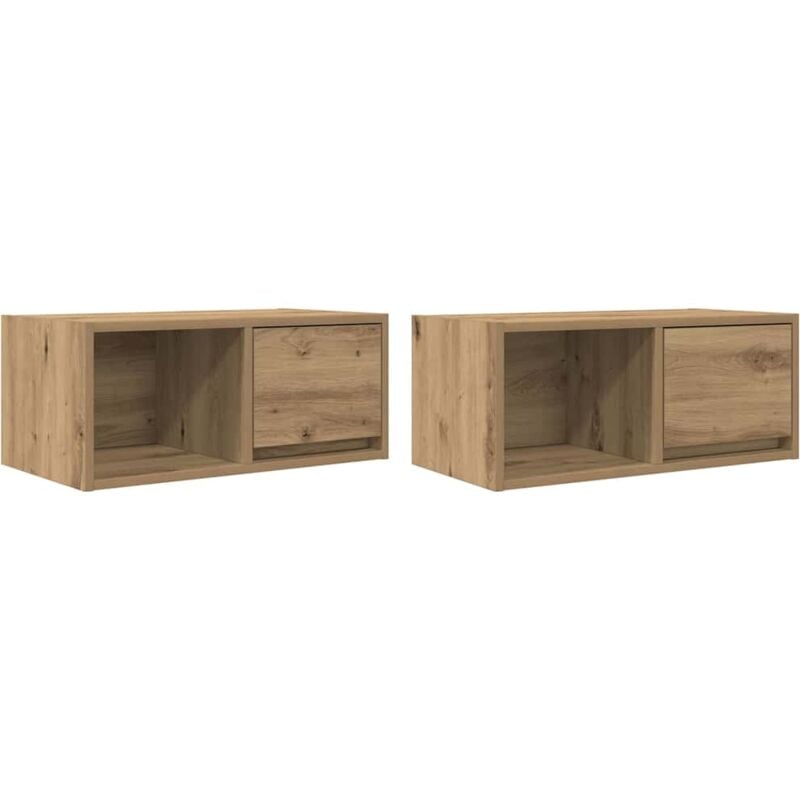 Vidaxl - tv Cabinets 2 pcs Artisan Oak 60x31x25.5 cm Engineered Wood