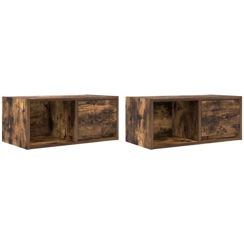 Vidaxl - tv Cabinets 2 pcs Smoked Oak 60x31x25.5 cm Engineered Wood