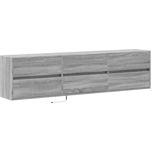 Vidaxl - tv Wall Cabinet with led Grey Sonoma 180x31x45 cm