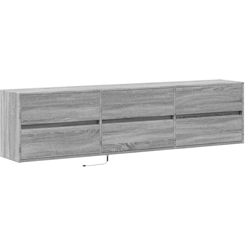 Vidaxl - tv Wall Cabinet with led Grey Sonoma 180x31x45 cm