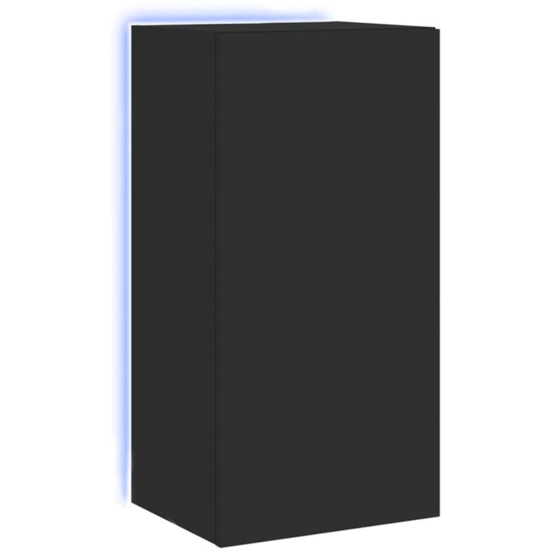 Vidaxl - tv Wall Cabinet with led Lights Black 40.5x35x80 cm