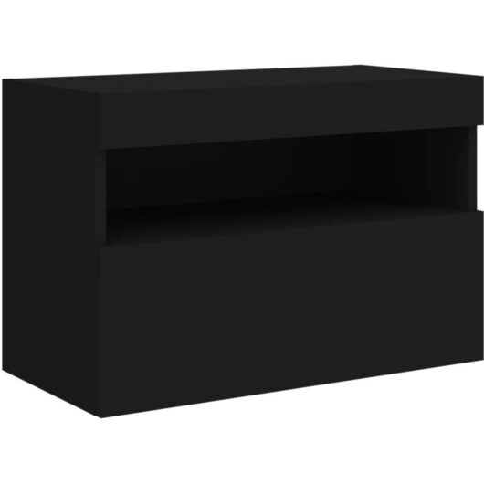 Vidaxl - tv Wall Cabinet with led Lights Black 60x30x40 cm