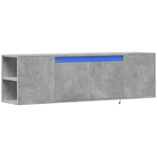 Vidaxl - tv Wall Cabinet with led Lights Concrete Grey 135x31x39.5 cm