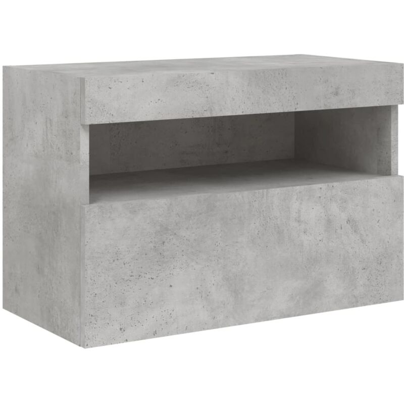 Vidaxl - tv Wall Cabinet with led Lights Concrete Grey 60x30x40 cm