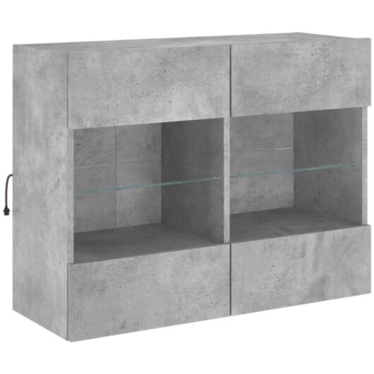 Vidaxl - tv Wall Cabinet with led Lights Concrete Grey 78.5x30x60.5 cm