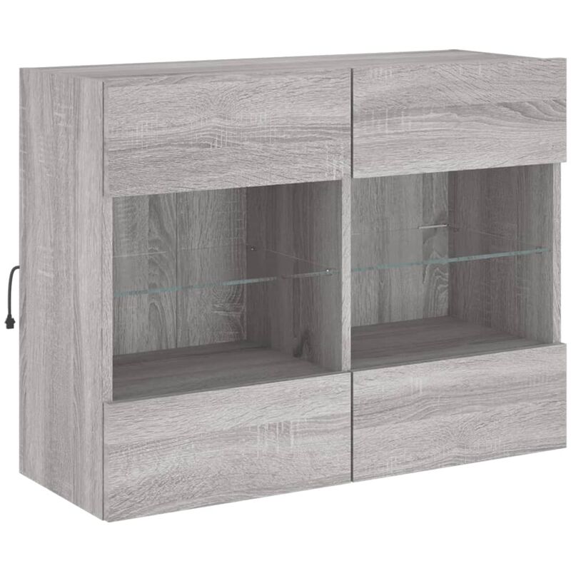 Vidaxl - tv Wall Cabinet with led Lights Grey Sonoma 78.5x30x60.5 cm