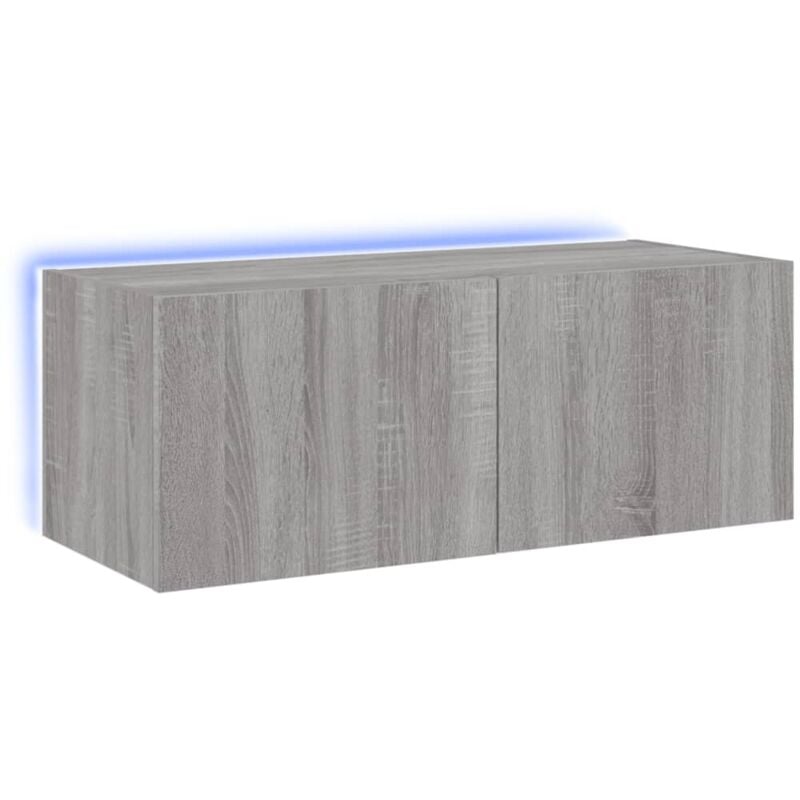 Vidaxl - tv Wall Cabinet with led Lights Grey Sonoma 80x35x31 cm